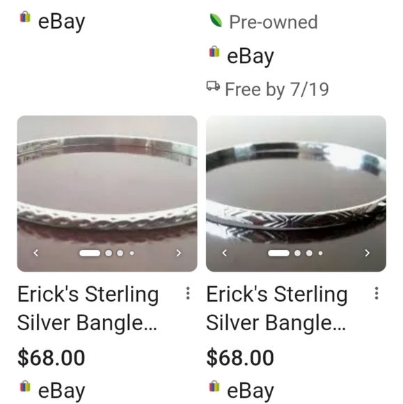 Ericks Sterling Silver Italy   Diamond Cut Style  Italy Stamped  Bangle Bracelet - Picture 10 of 10